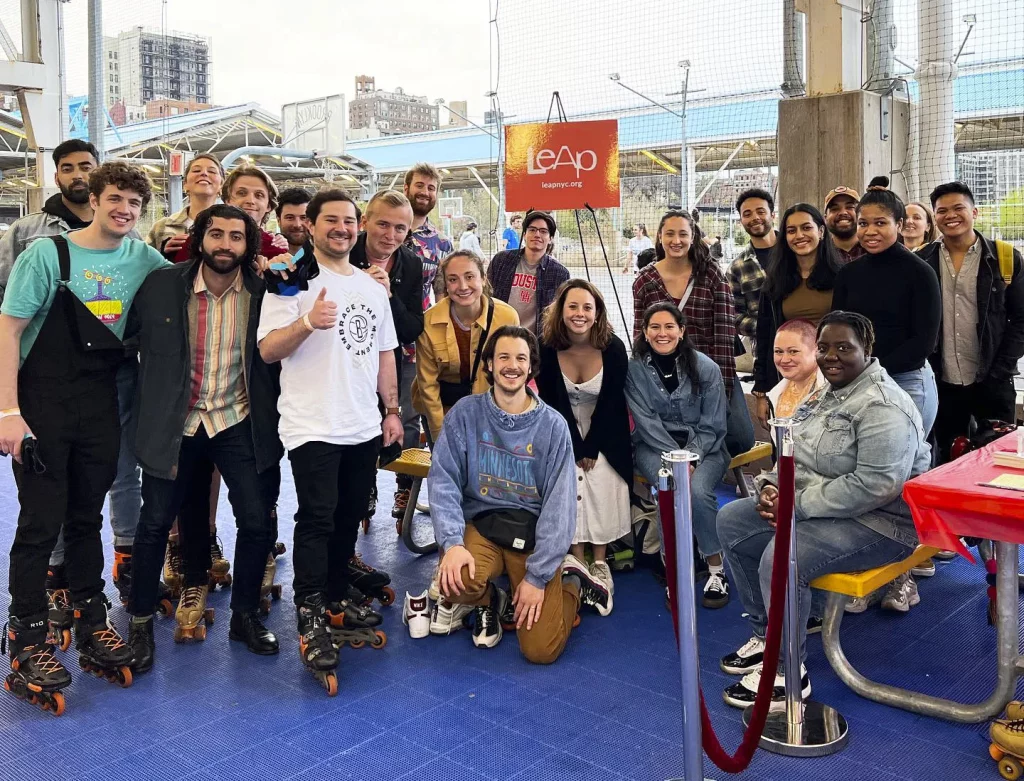 Large Skate Group Posing for a Photo