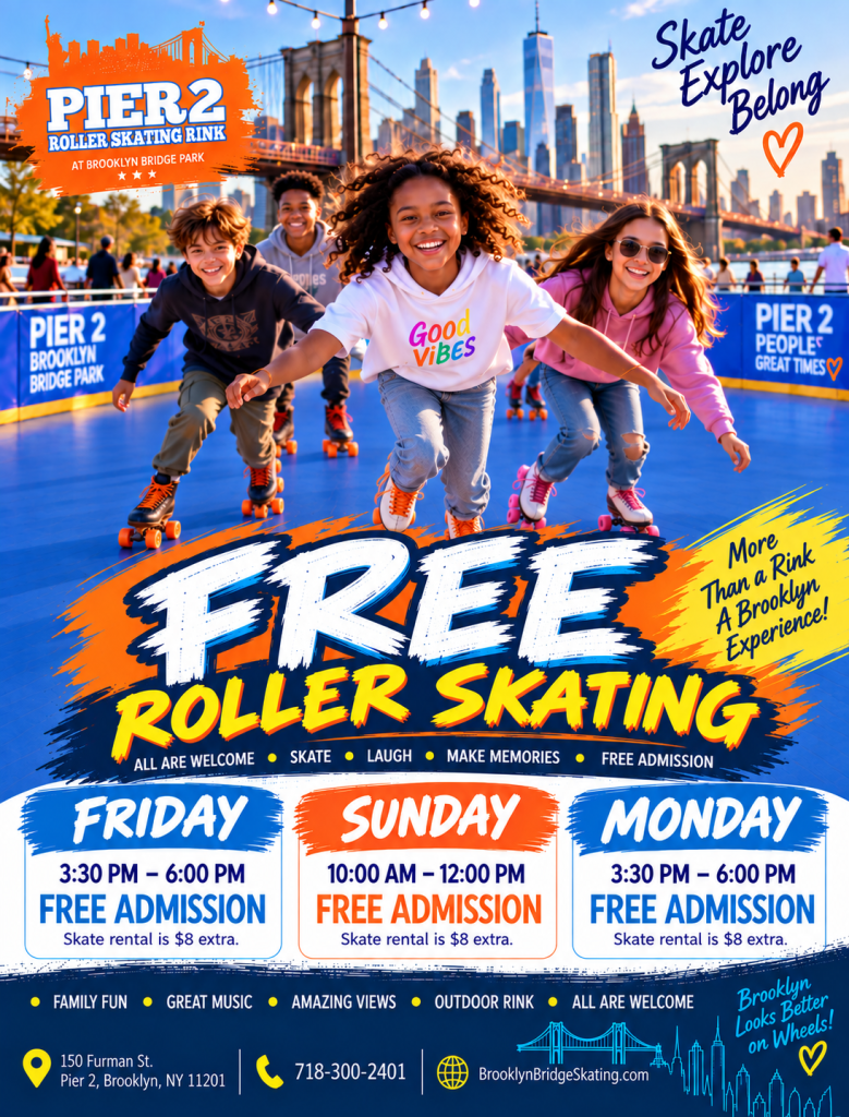 Free Roller Skating at Brooklyn Bridge Pier 2